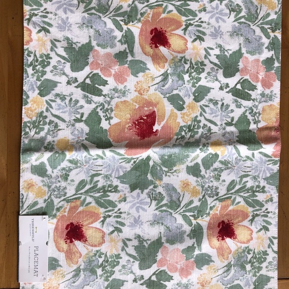 Threshold Green & Peach Floral Placemats - Picture 3 of 4